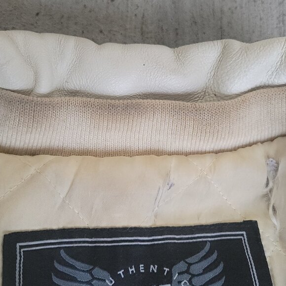 VINTAGE AVIREX New York leather Varsity Jacket Hip Hop 1990s US MEN'S Size 6XL - Picture 9 of 14